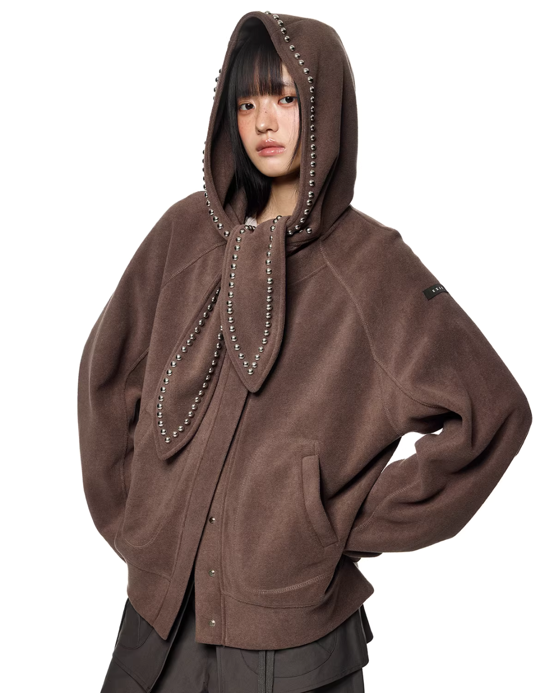 Rabbit Ear Studded Hoodie EZK0098
