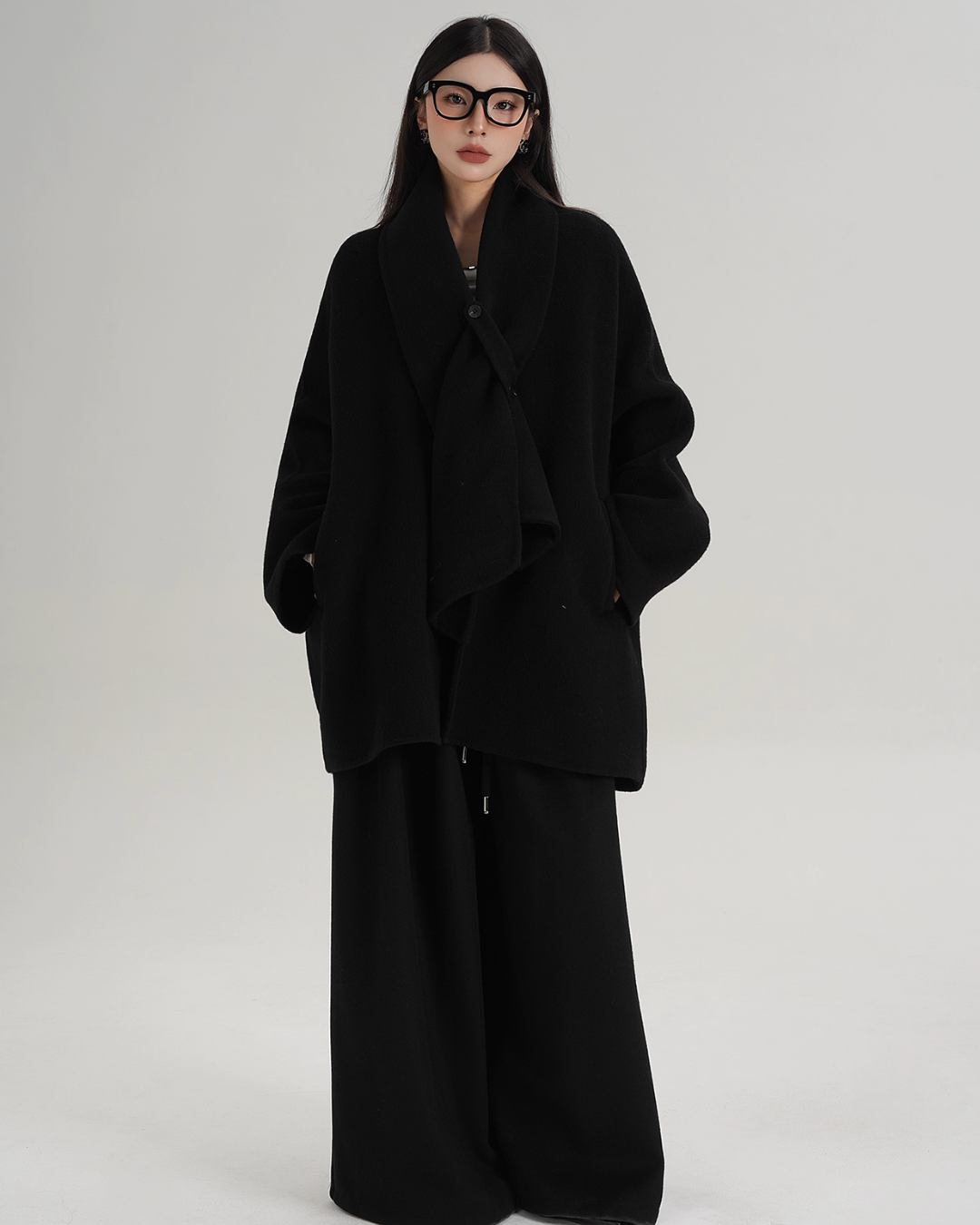 Collarless Wool Coat SRS0367