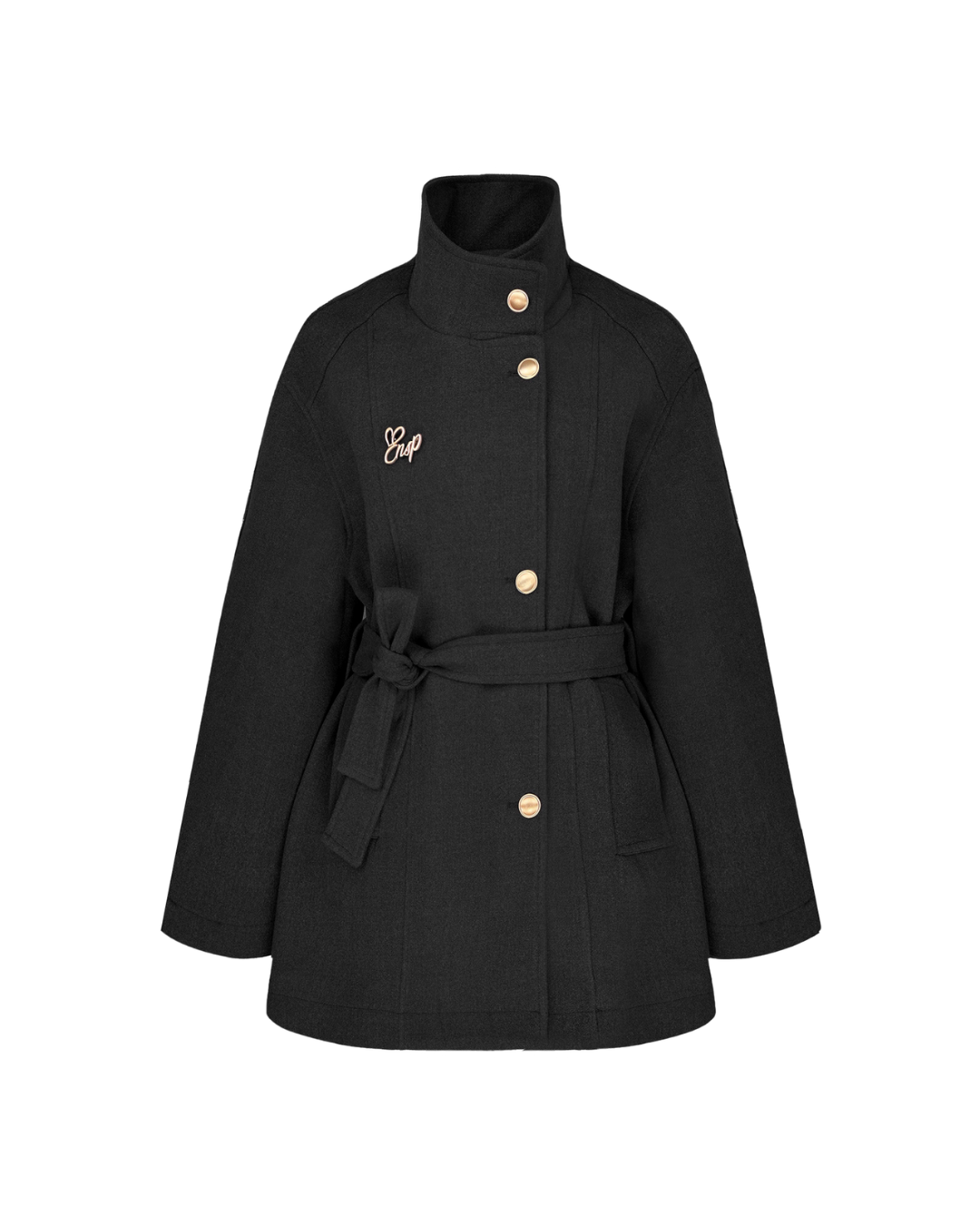 Stand Collar Gold Button Coat ELS0018