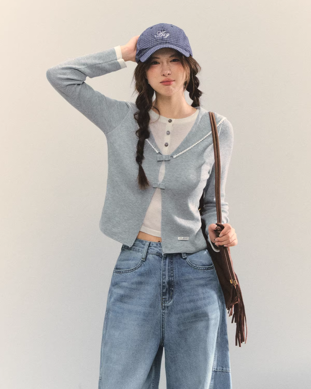 Sailor Collar Layered-Style Top ASG0078