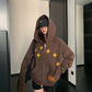 Patch Embroidered Distressed Hoodie  YLS1047
