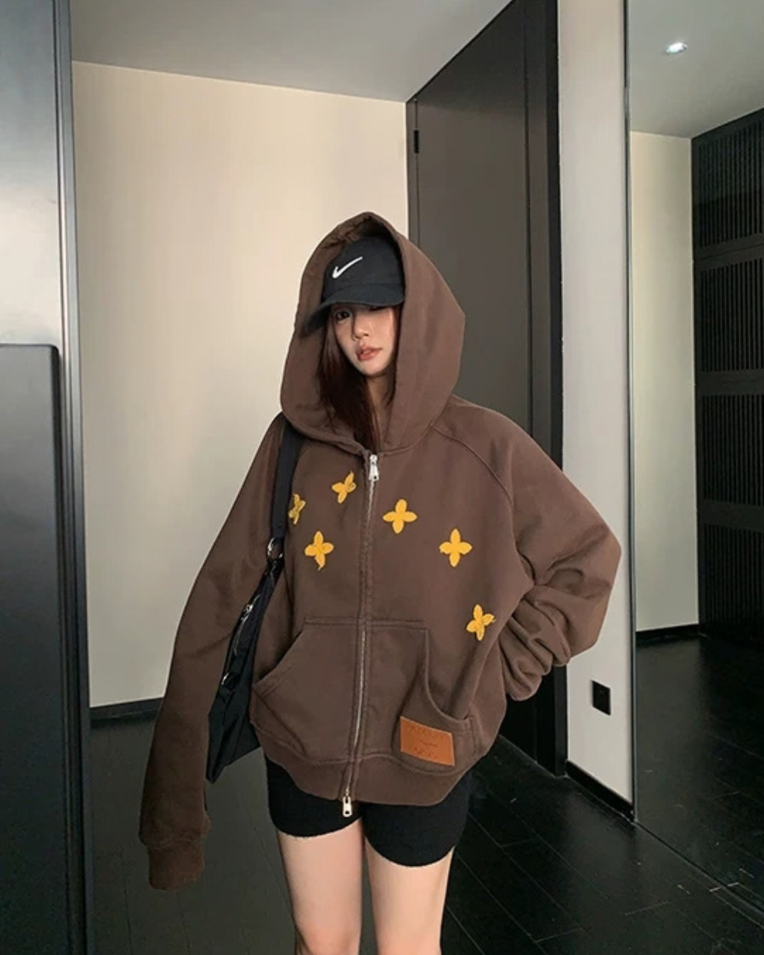 Patch Embroidered Distressed Hoodie  YLS1047
