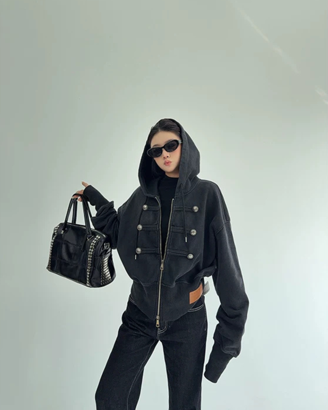 Napoleon-Style Zip-Up Hoodie YLS1071