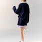 Retro Preppy Collar Sweat Tops / Mini Skirt ASG0009