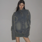 Stand Collar Vintage Denim Jacket CCS0035
