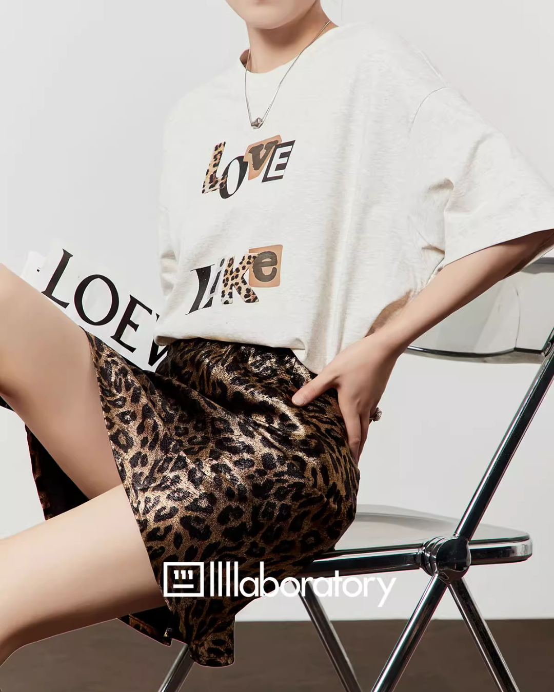 Leopard Print T-Shirt / Leopard Mini Skirt LLA0488