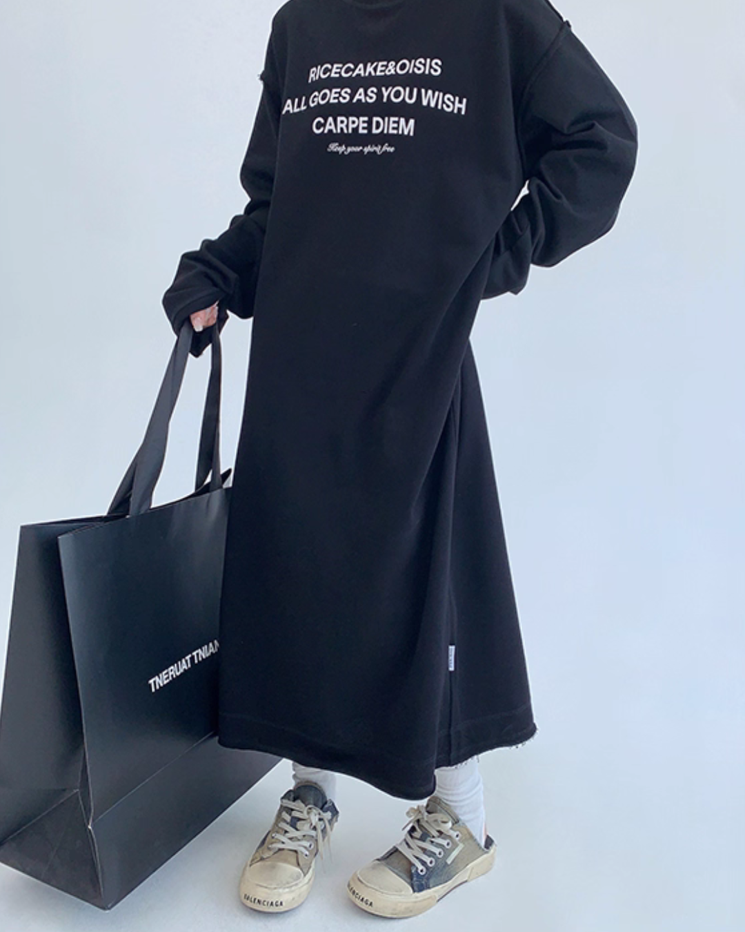 Logo Print Oversized Dress YLS0931