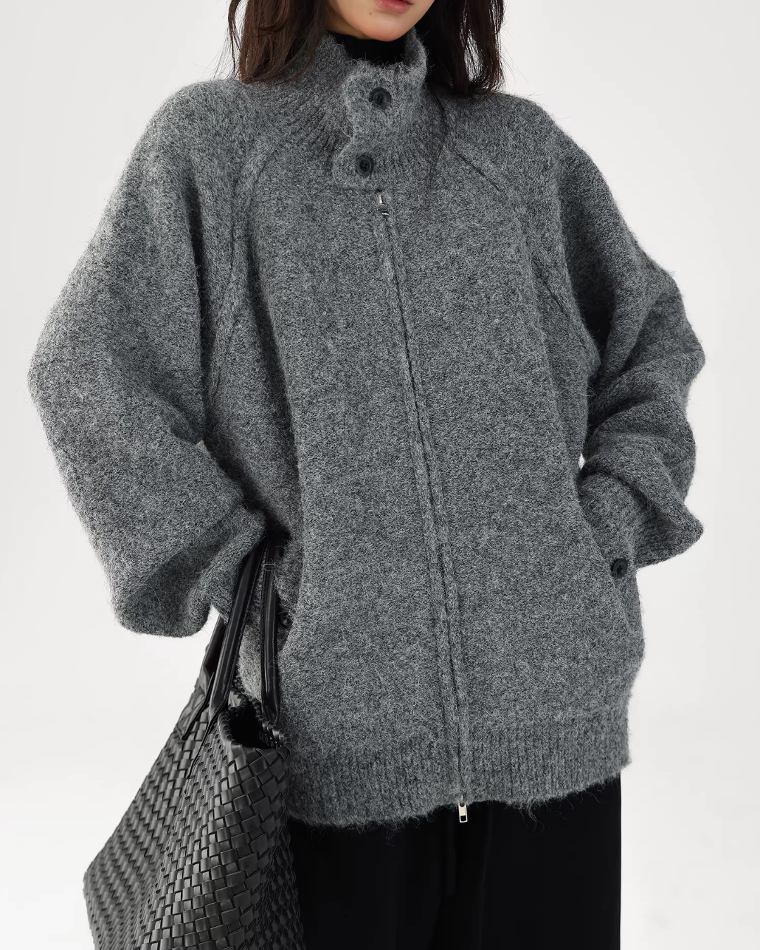 Stand Collar Knit Jacket ACS0352