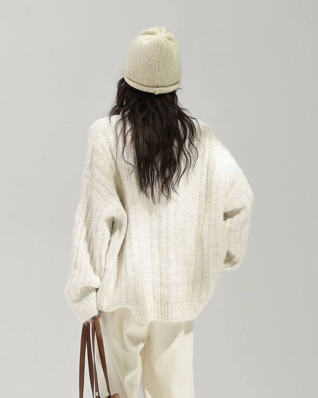 Stand Collar Ribbed Knit Cardigan ACS0392