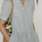 Flower Embroidery Tiered Mini Dress VAS0020