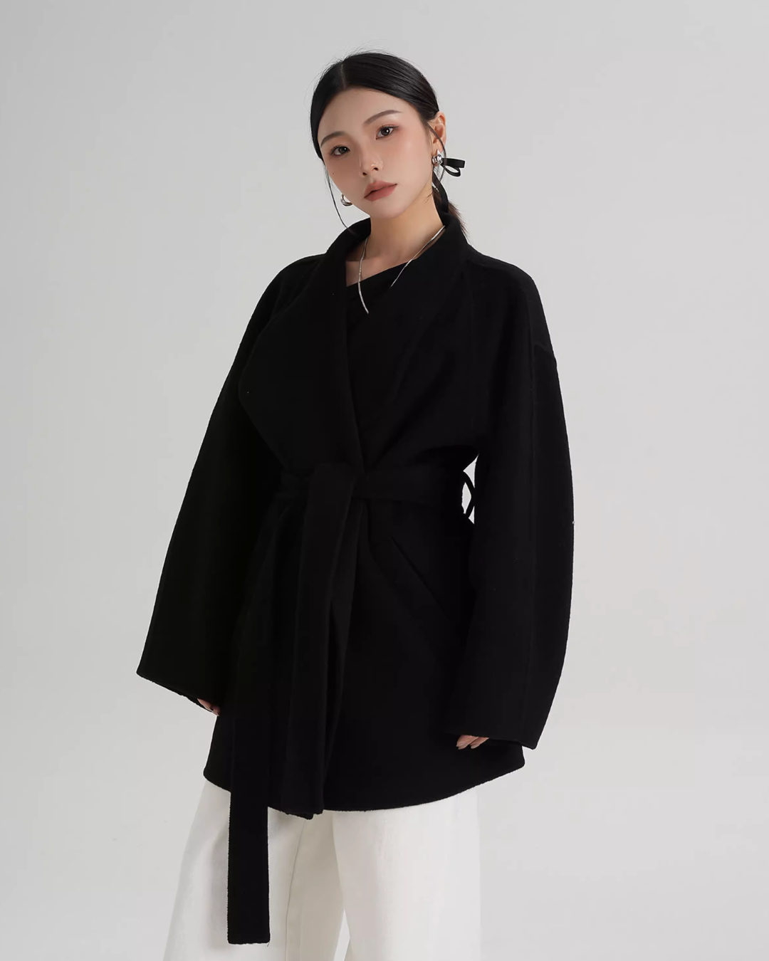 Stand Collar Mid-Length Coat SRS0355