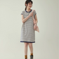 Striped Round Neck T-Shirt Dress AMU0037