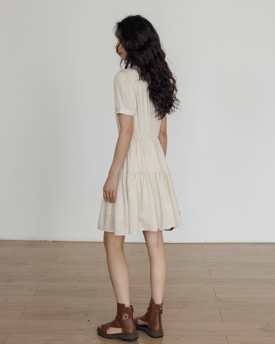 V-Neck Short Sleeve Dress VAS0135