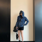 Denim Zip-Up Hoodie YLS1041