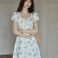 Puff Sleeve Floral Mini Dress  SMS0021