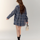 Vintage Paid Long Sleeve Shirt / Ribbon White Top ASG0012