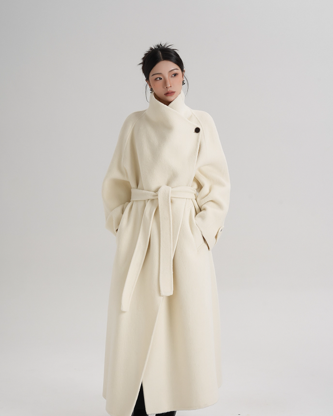 Tie Waist Wool Coat SRS0362