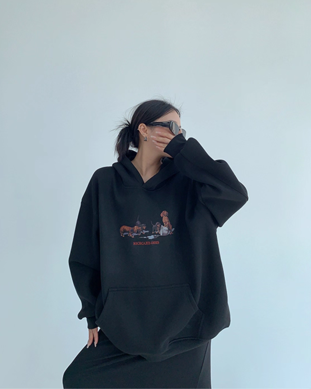 Dog Print Sweatshirt Hoodie YLS0977