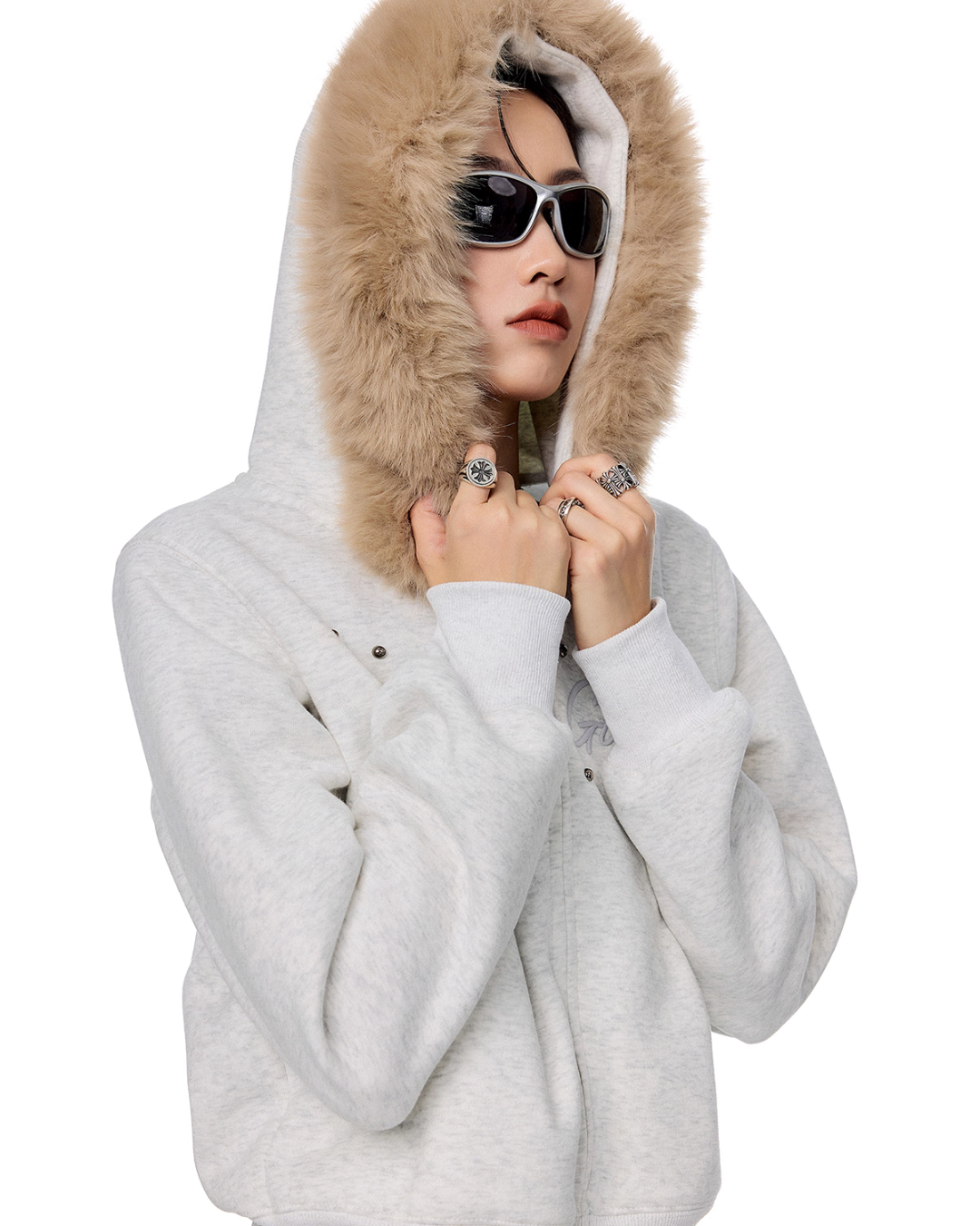 Fur Hood Zip Hoodie ICM0093