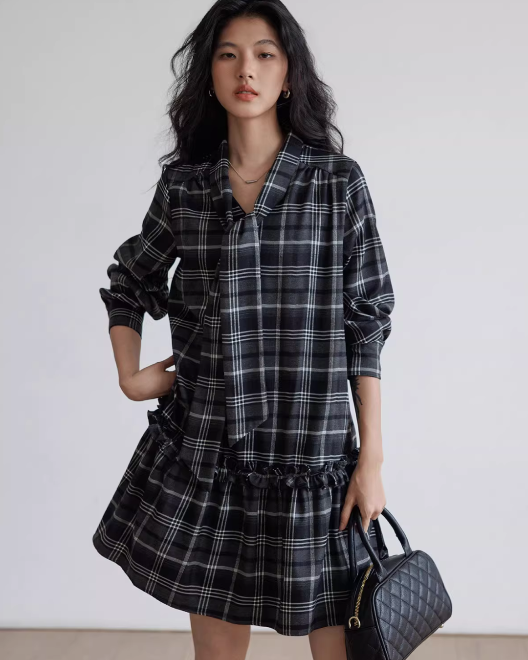 Vintage Plaid Dress VAS0186