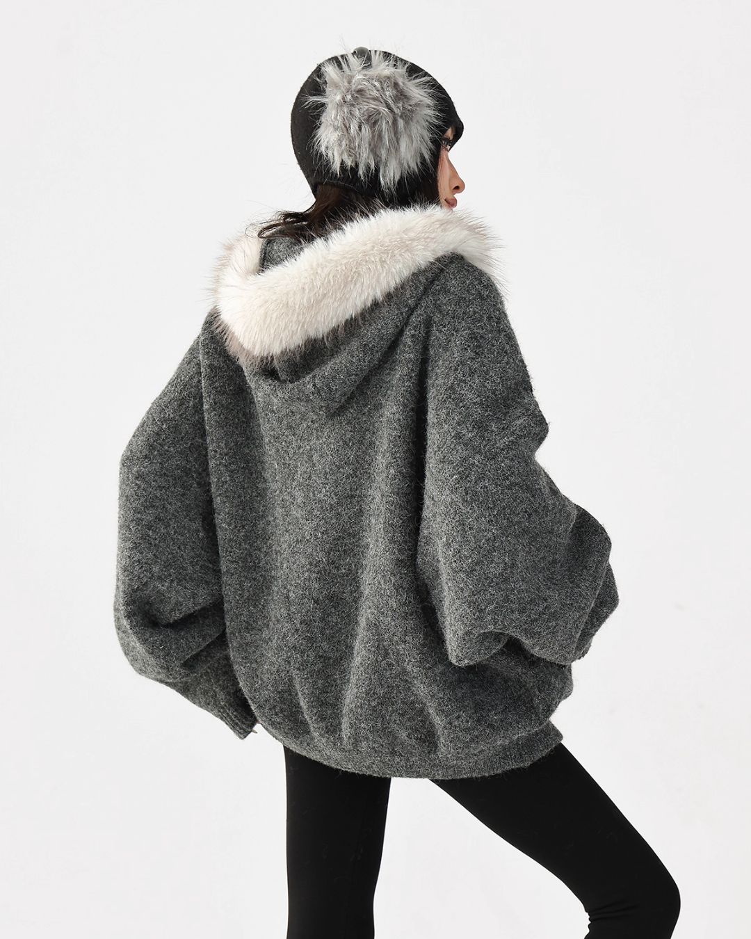Fur Hood Knit Hoodie ACS0344
