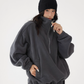Half-Zip Stand Collar Fleece Top / Wide-Leg Sweatpants ACS0300