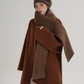 Collarless Coat with Checkered Scarf SRS0405