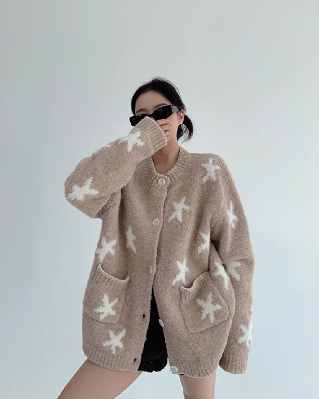 Star Patterned Knit Cardigan YLS1002