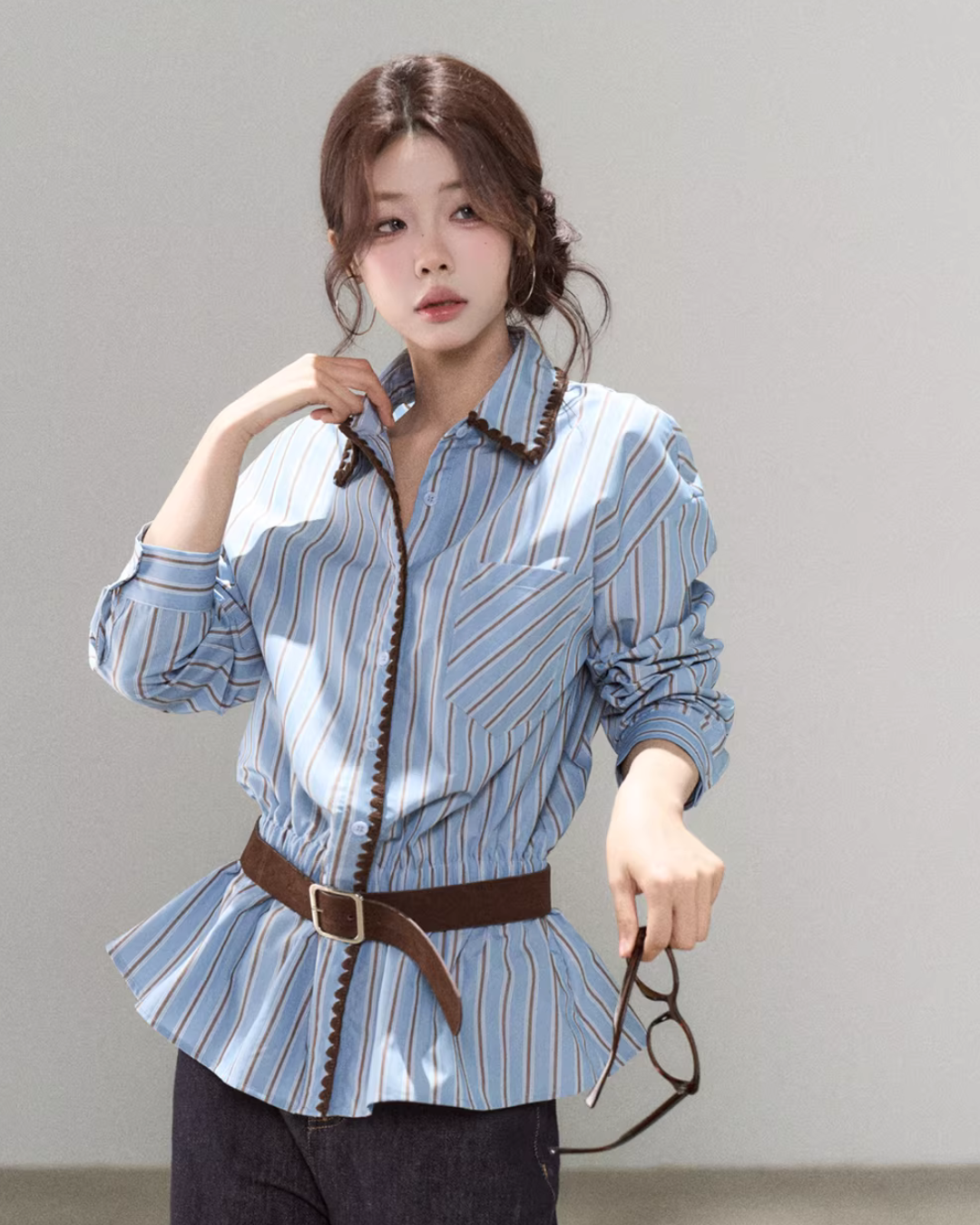 Blue Stripes Long-Sleeve Shirt WDB0015