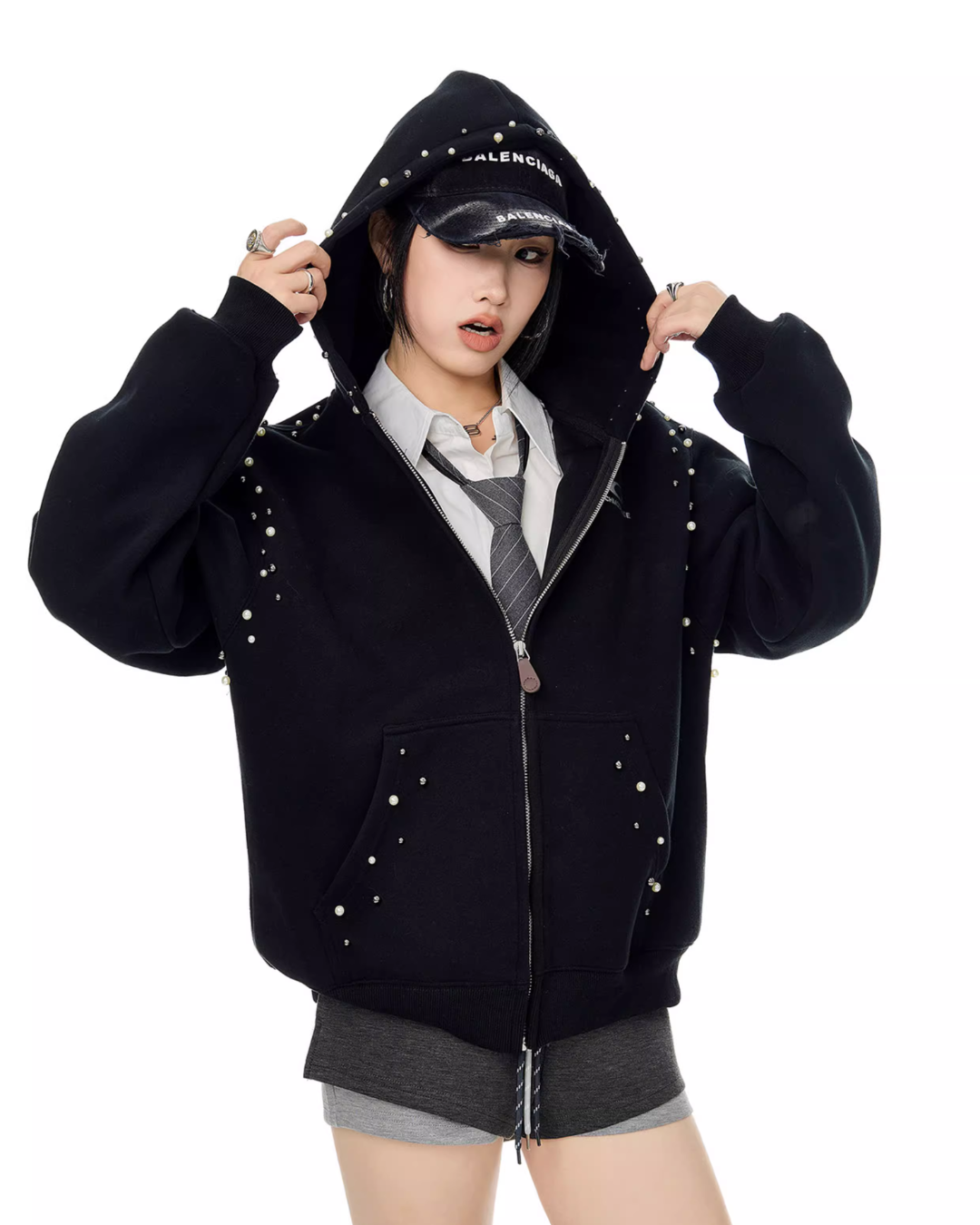Pearl Design Zip Hoodie ICM0092