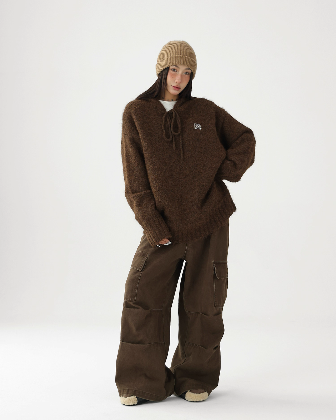 Wool Knit Hoodie Pullover ACS0317