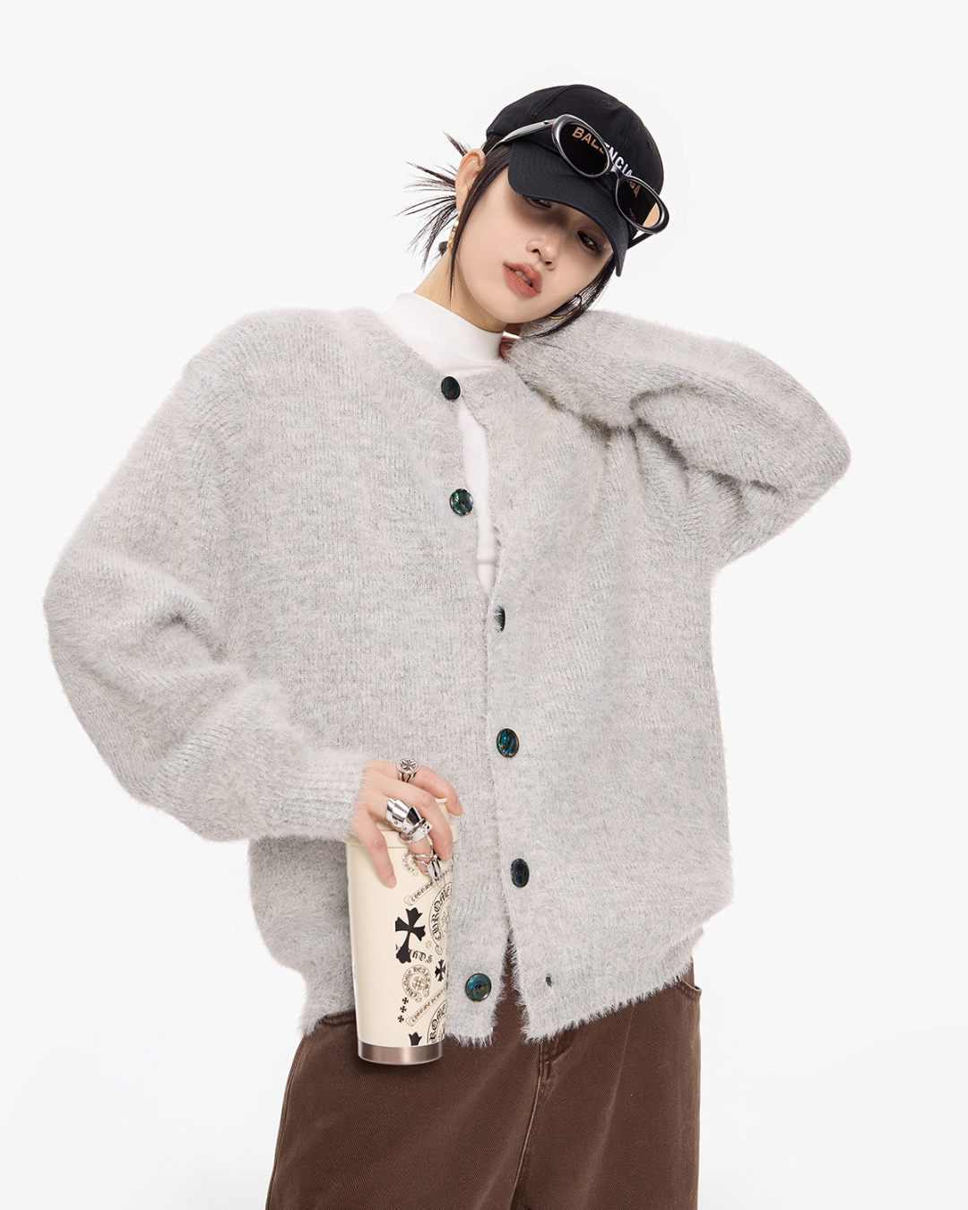 Round Neck Knit Cardigan ICM0101