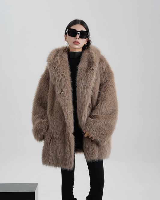 Big Collar Volume Fur Coat SRS0301