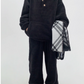 Fluffy Half Button Pullover Hoodie / Wide Pants YLS0707
