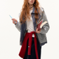 Plaid Spliced Hood Hoodie / Mini Skirt / Flare Pants ASG0066