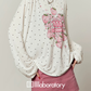 Casual Printed Long-Sleeve T-Shirt / A-line Mini Skirt LLA0664