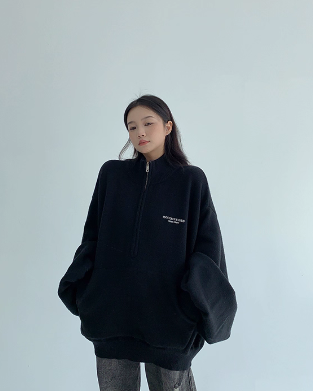 Half-Zip Sweatshirt Top YLS1009