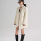 Collarless Wool Coat with Choker SRS0393