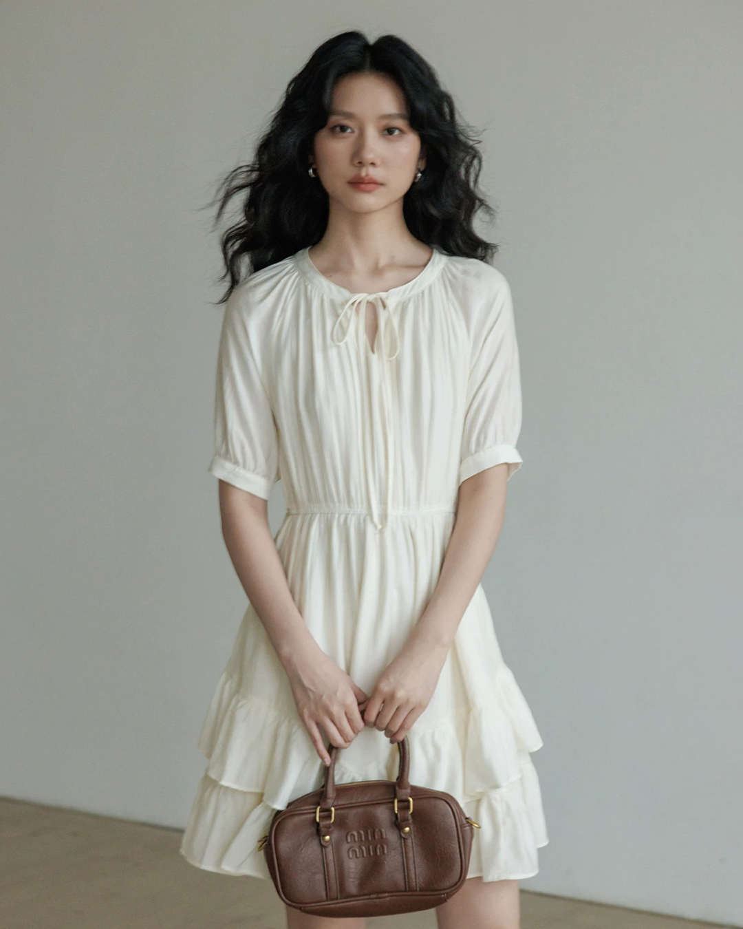V-Neck Tiered Mini Dress VAS0201