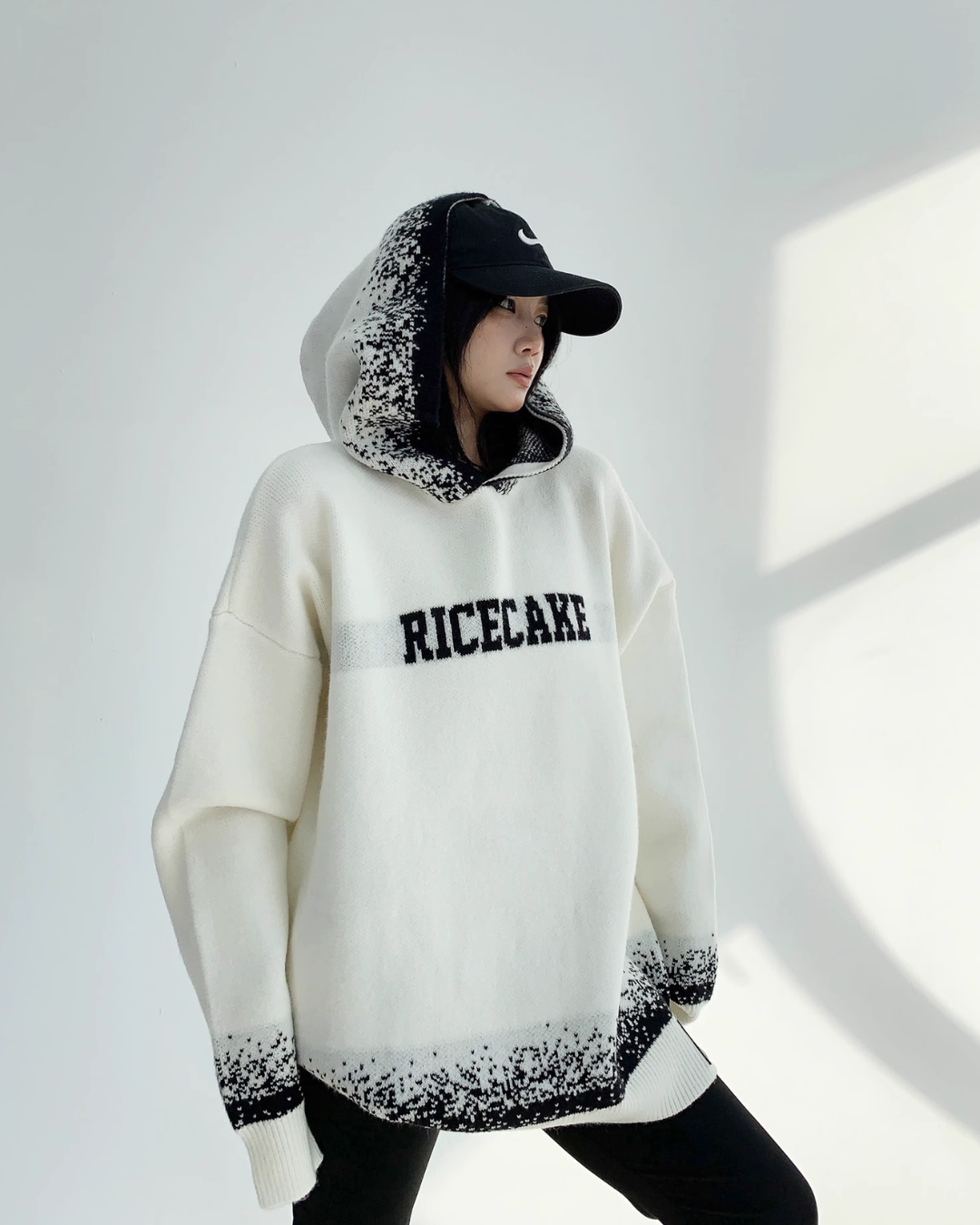 Loose Monotone Knit Hoodie YLS0675