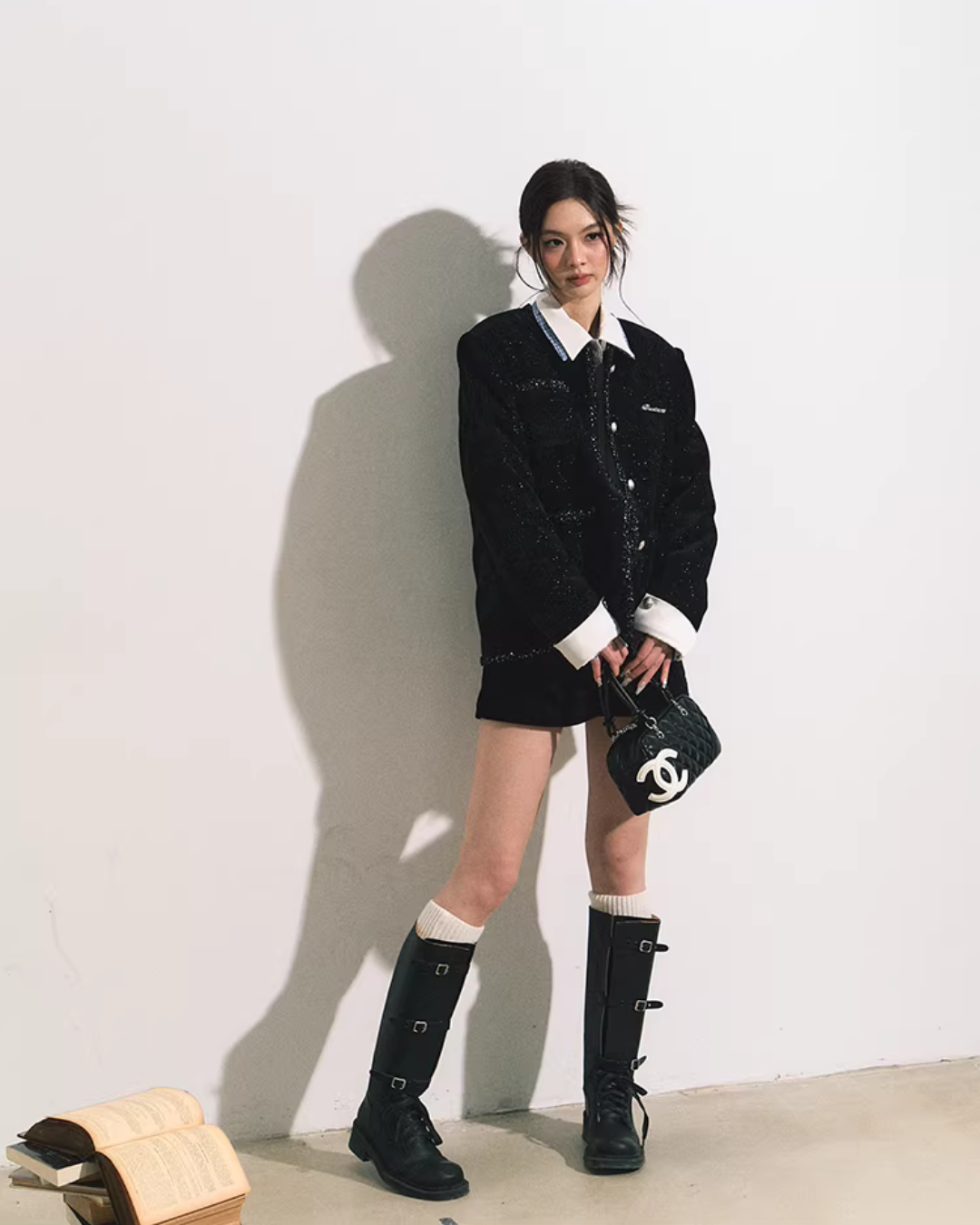 Silver Button Tweed Jacket RCR0011