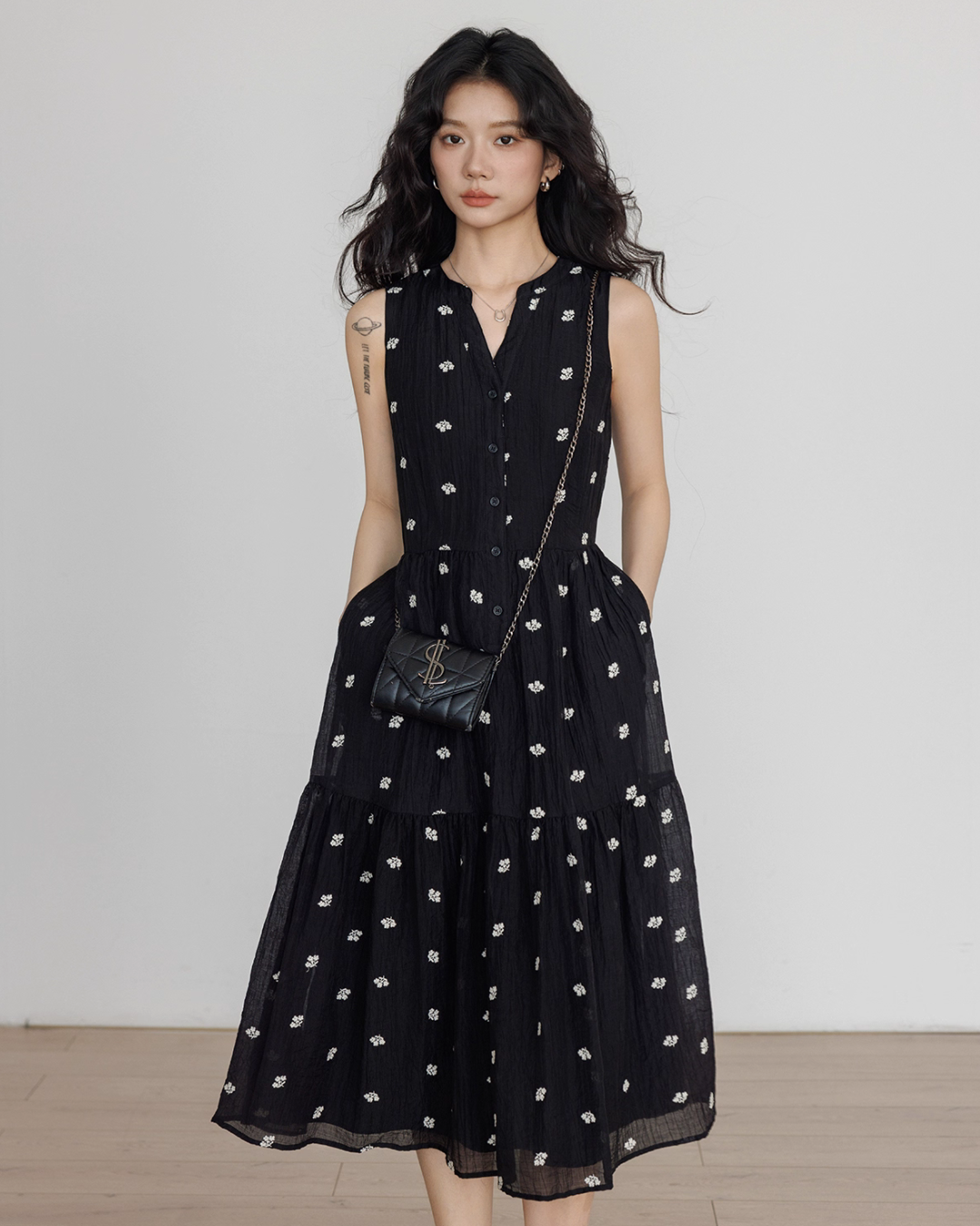 V-Neck Sleeveless Long Dress VAS0129