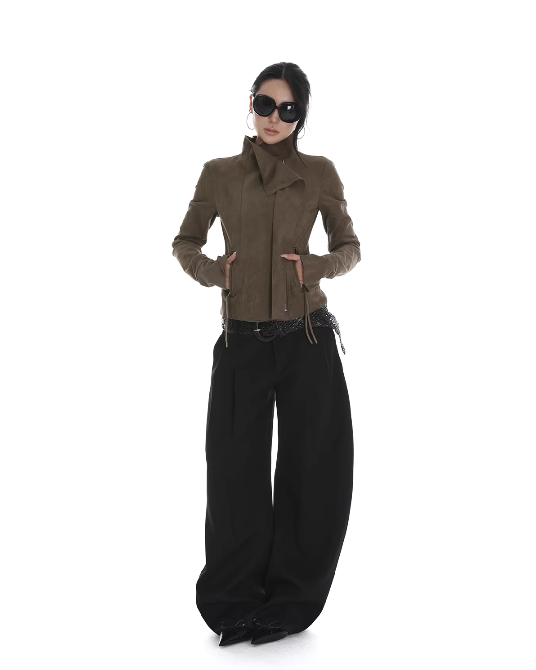 Suede Slim Short Jacket IMX0002