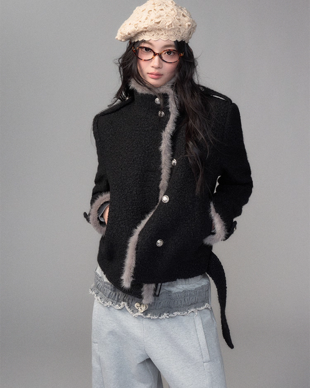 Stand Collar Wool Coat TRK0007