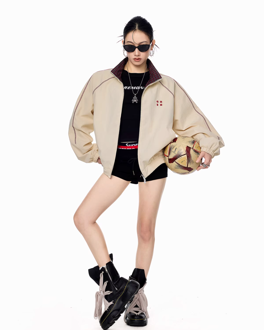 Double Zip Nylon Jacket ICM0086