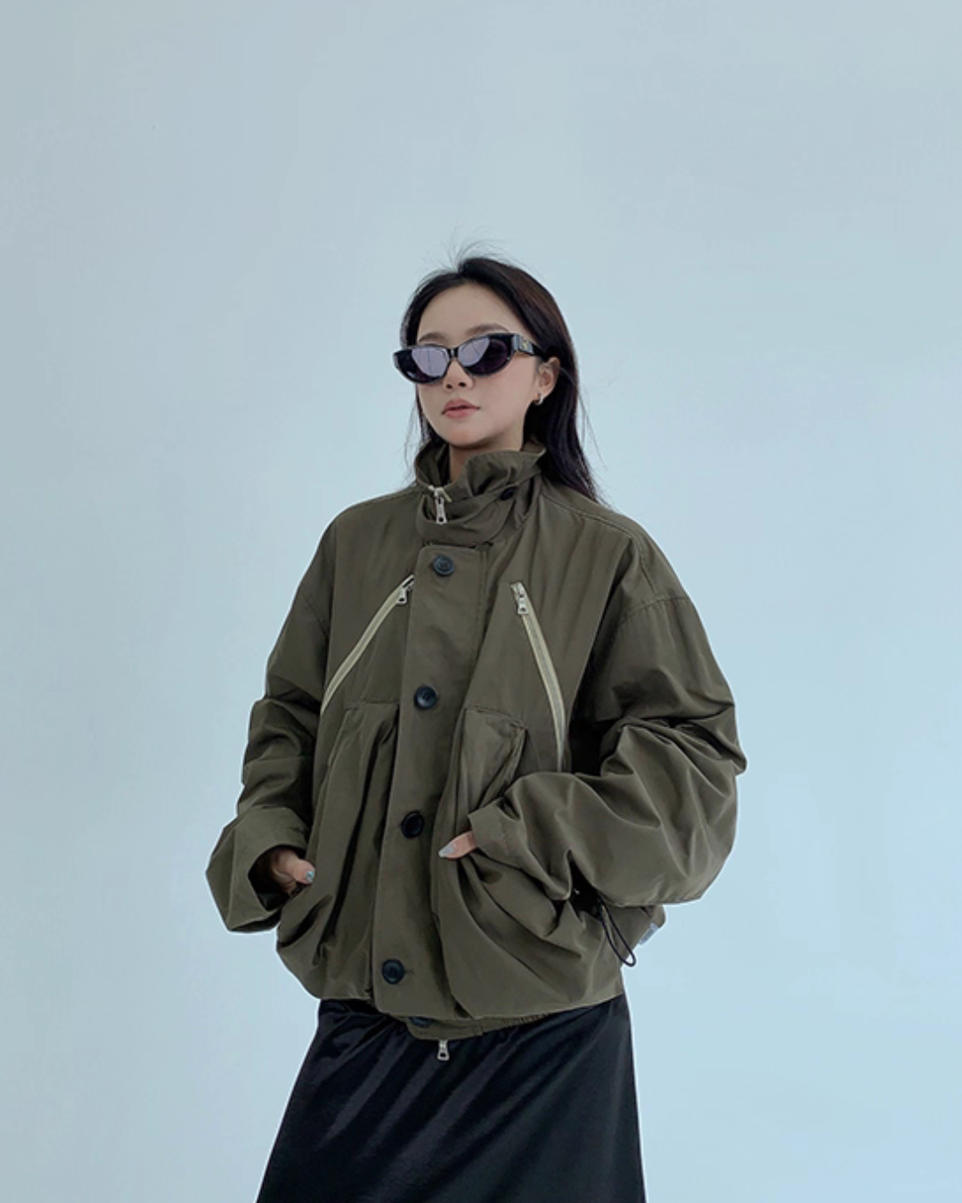Stand Collar Balloon Sleeve Jacket YLS0921
