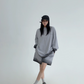 Gradient Loose Long Sleeve Top / Half Pants YLS0885