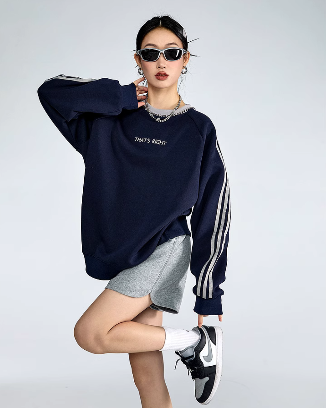 Vintage Striped Crew Neck Tops ICM0058