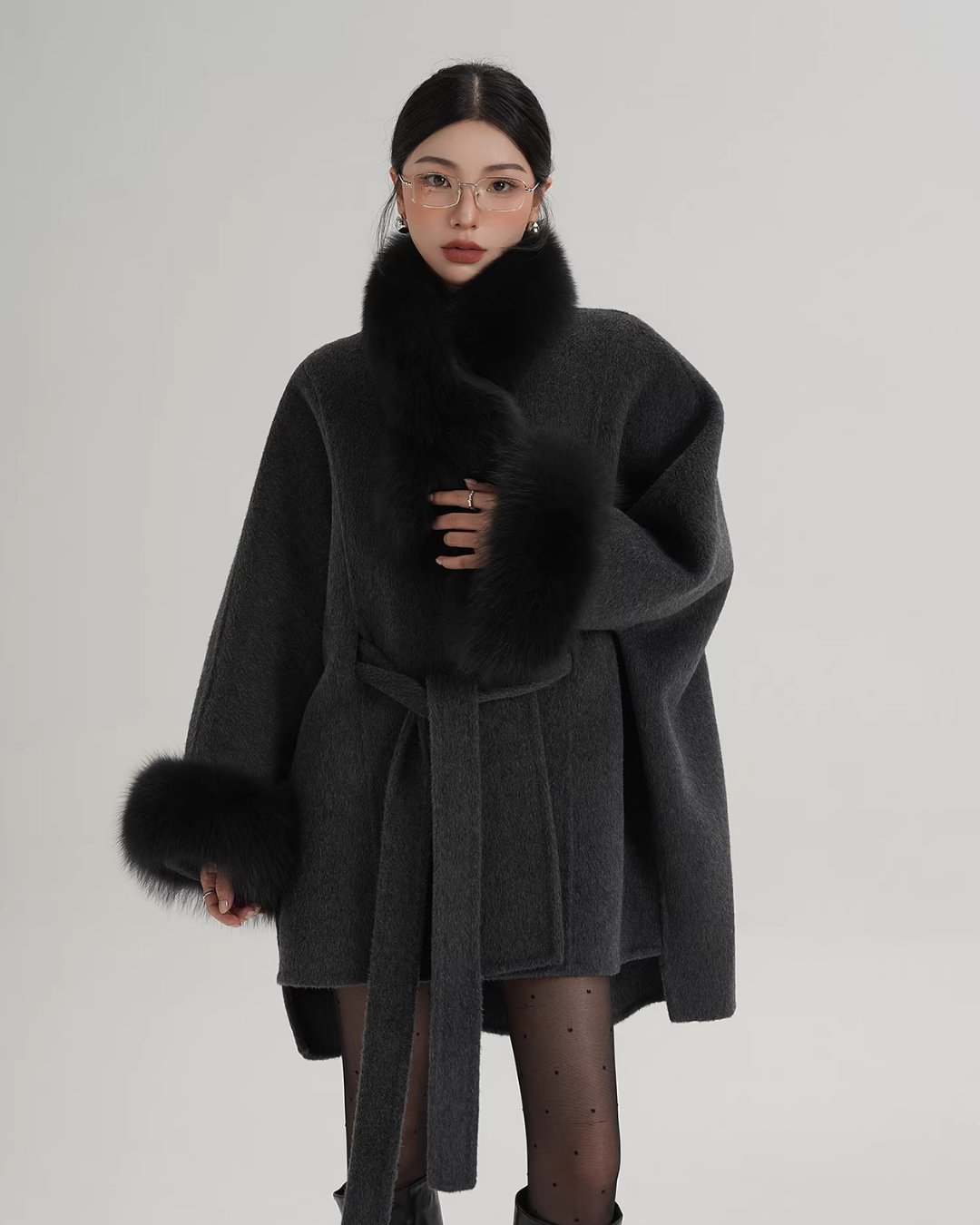 Fur Collar Cape Coat SRS0400