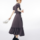 Balloon Sleeve Ruffle Dress IMO0065